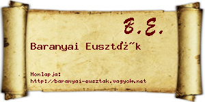 Baranyai Euszták névjegykártya